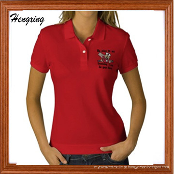 Algodão Vermelho Camisas Polo